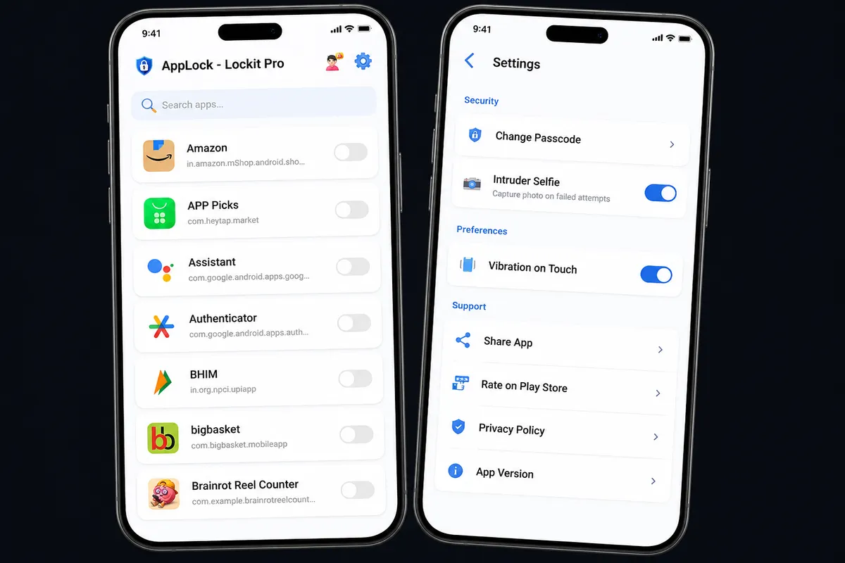 AppLock - LockIt Pro app screens
